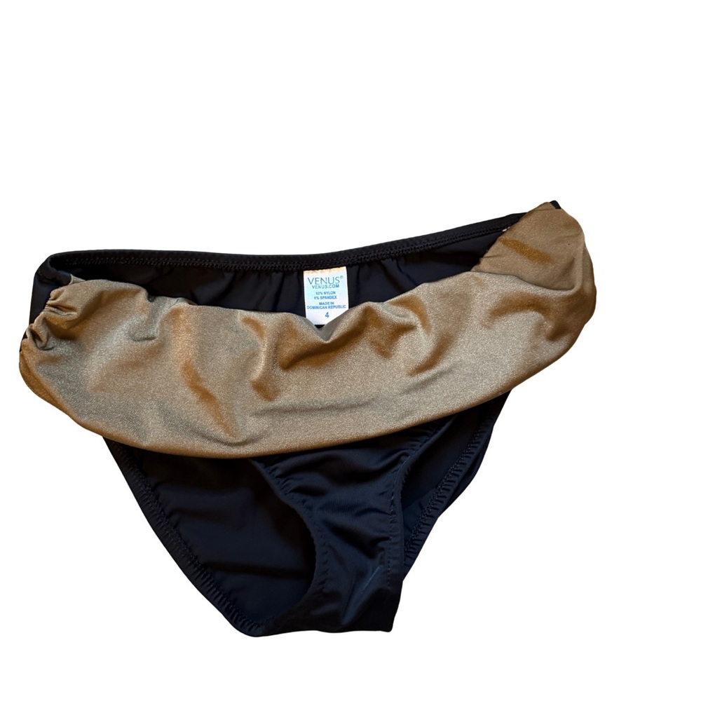 VENUS Black and Gold Bikini Bottom
